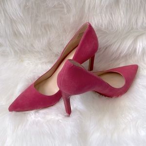 NINE WEST | NWOT | Pointed Toe Stilettos | SZ 7M | Genuine Leather Suede | Pink